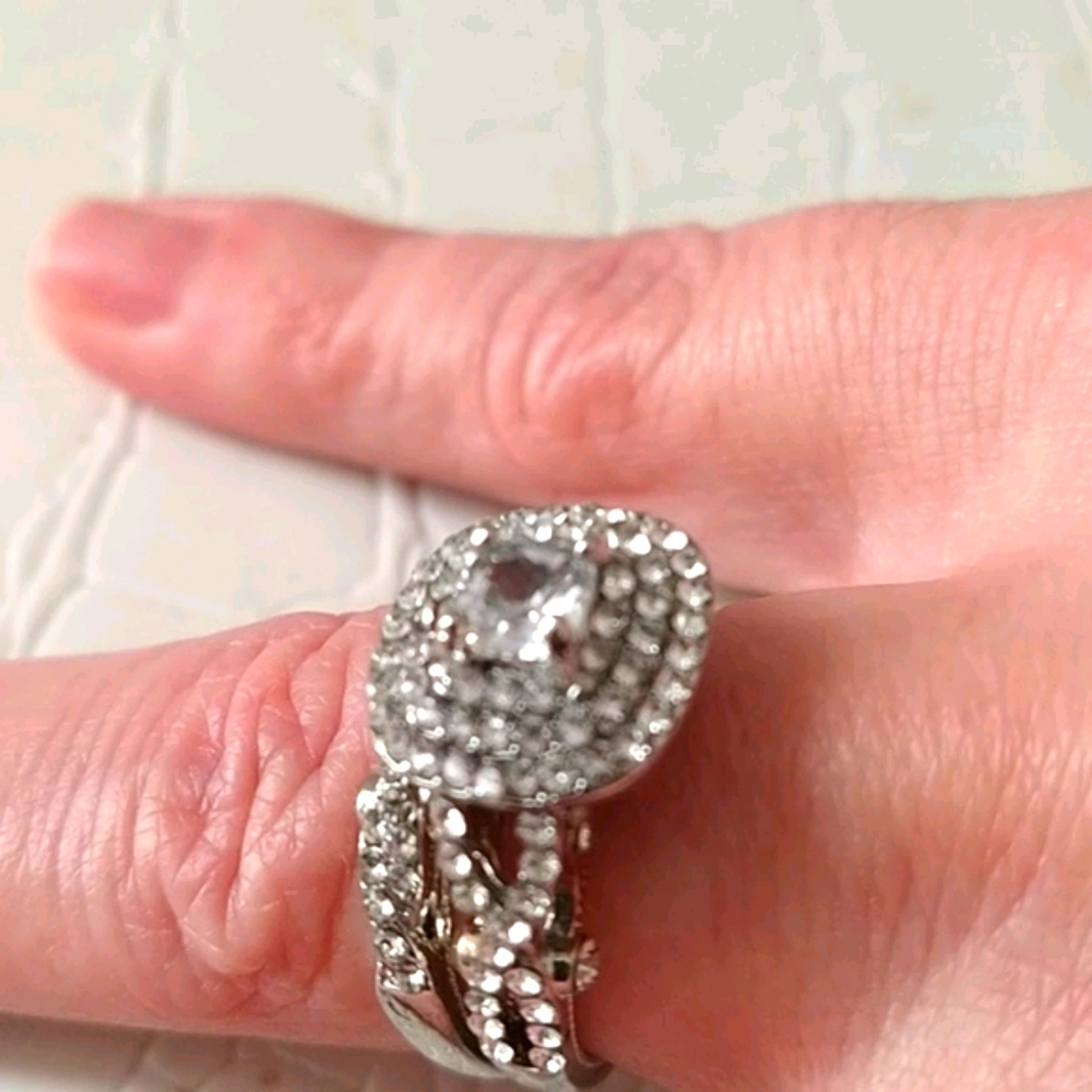 (D7) Bridal Wedding Set 2 tone - Picture 1 of 7